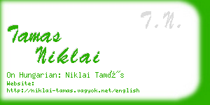 tamas niklai business card